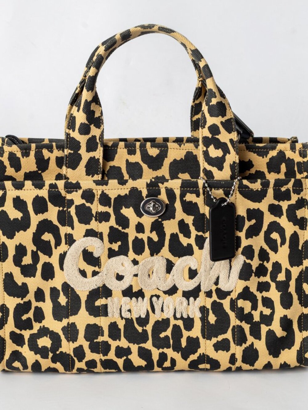 COACH Cargo Tote Bag w Leopard Print